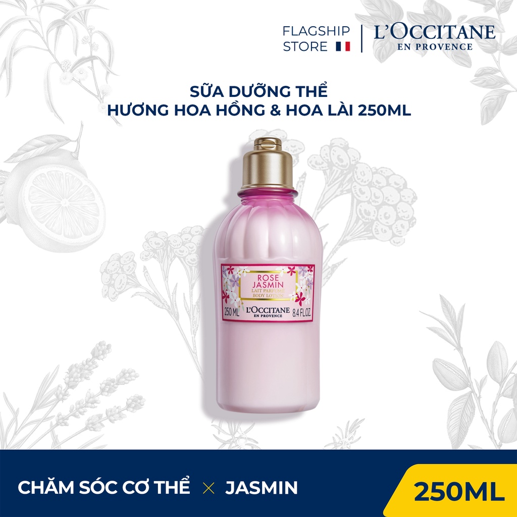 Sữa Dưỡng Thể Hương Hoa Hồng &amp; Hoa Lài Roses &amp; Jasmine Body Lotion 250ml L'Occitane