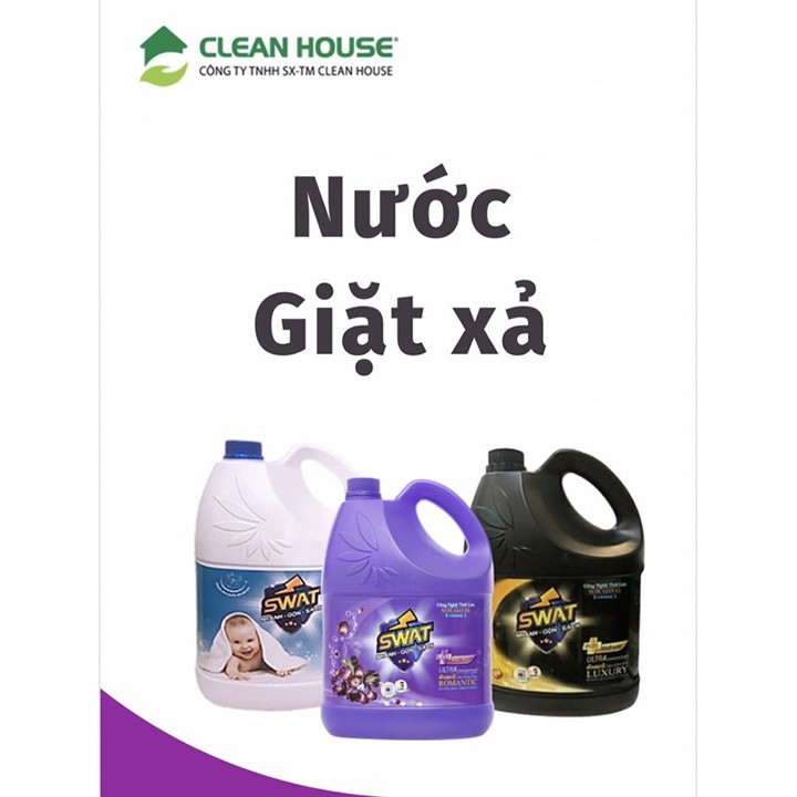 NƯỚC GIẶT XẢ SWAT SIÊU ĐẬM ĐẶC DỊU NHẸ CHO BABY 5 IN 1 CAN 3,8KG