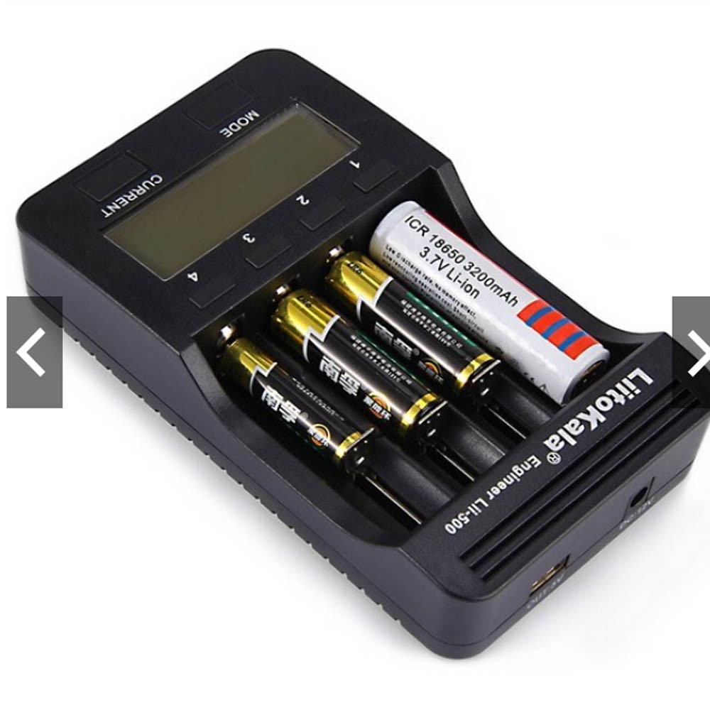 Bộ Sạc Và Test Pin Đa Năng Liitokala Lii-500 Dùng cho pin AA, AAA, 18650, 32650 (1.2V, 3.2V, 3.6V...) - Có kèm nguồn 12V