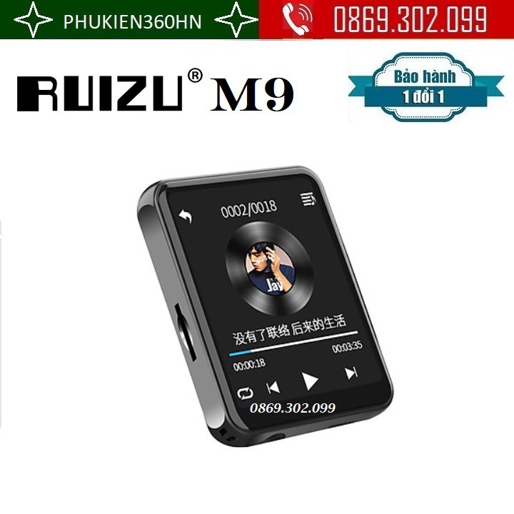 [Mã 155ELSALE giảm 7% đơn 300K] Máy Nghe Nhạc MP3 Bluetooth Ruizu M9 Bộ Nhớ Trong 16GB