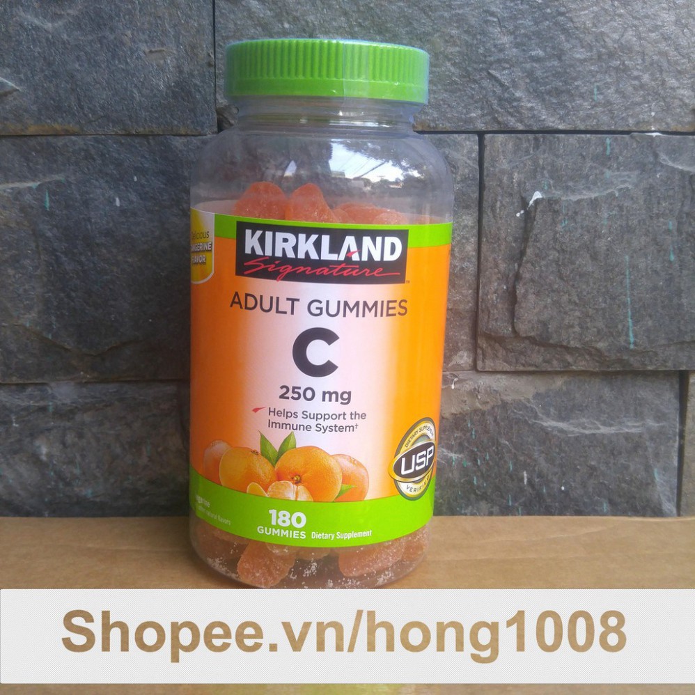 [Bb115]  Kẹo dẻo Kirkland Signature Vitamin C 250mg Adult Gummies 180 viên 64