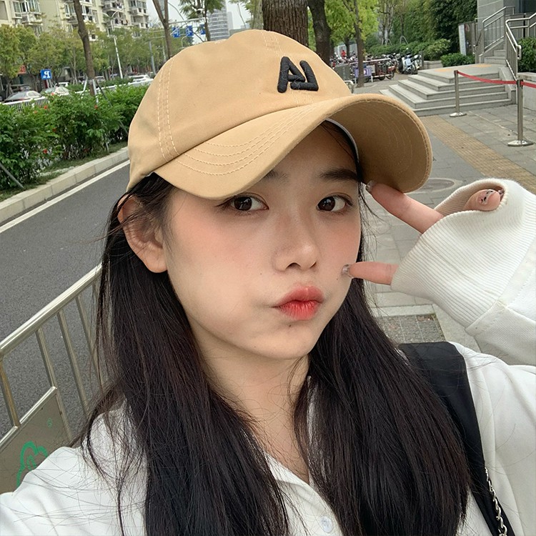 Mũ Lưỡi Trai Màu Trơn Thêu Chữ Phong Cách Hàn Quốc Thời Trang Xuân Hè Cho Nam Và Nữ