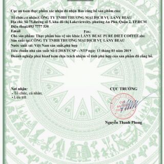 CÀ PHÊ GIẢM CÂN PURE - DIET (LÁNY BEAU)