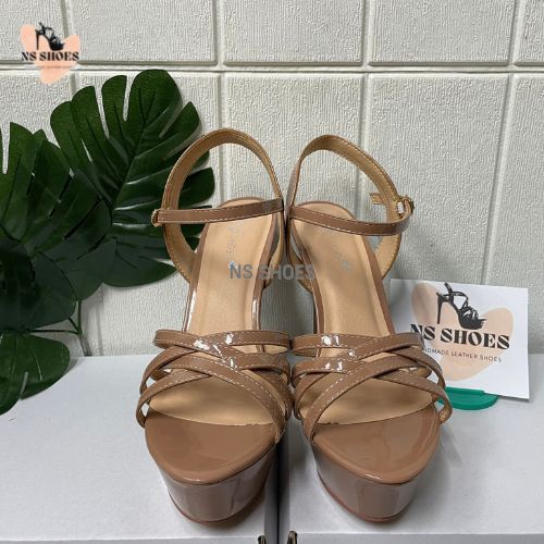 Giày cao gót catwalk đế đúp 4 dây thời trang trẻ thanh lịch 13cm - NS2123