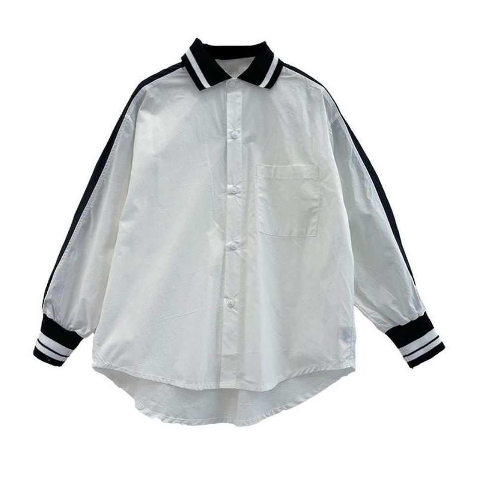 Áo Sơ Mi Cotton Trắng Tay Dài Phong Cách Hàn Quốc Mới Dành Cho Bé Trai 2022