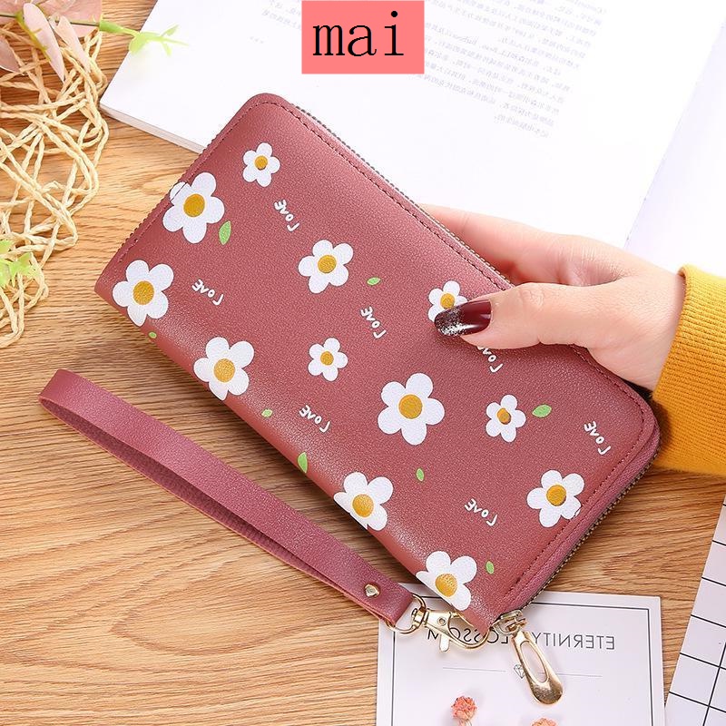 [Mua hai tặng một] ví dài nữ kiểu mới túi khóa kéo Hàn Quốc túi clutch đa năng nhiều ngăn đựng thẻ dung tích lớn