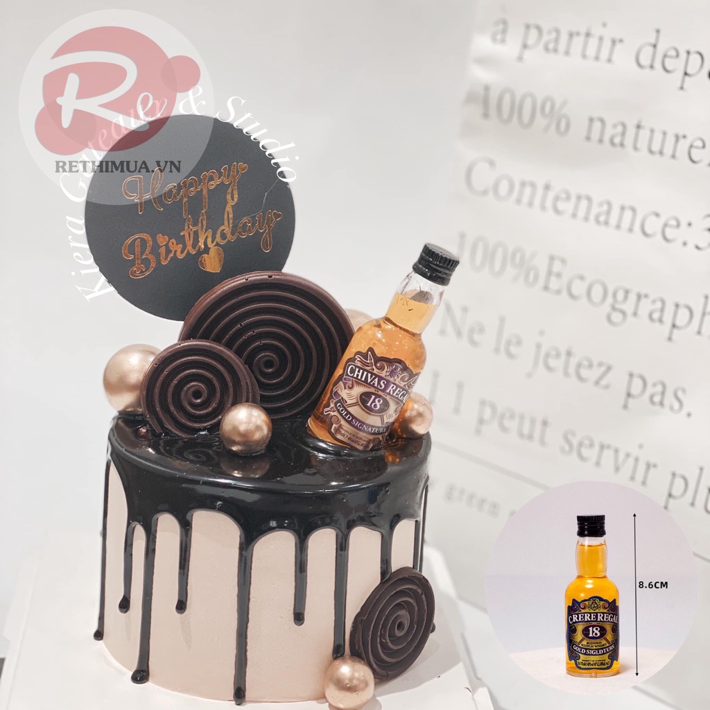 - Chai rượu mini - Phụ Kiện Bánh - Mẫu CV