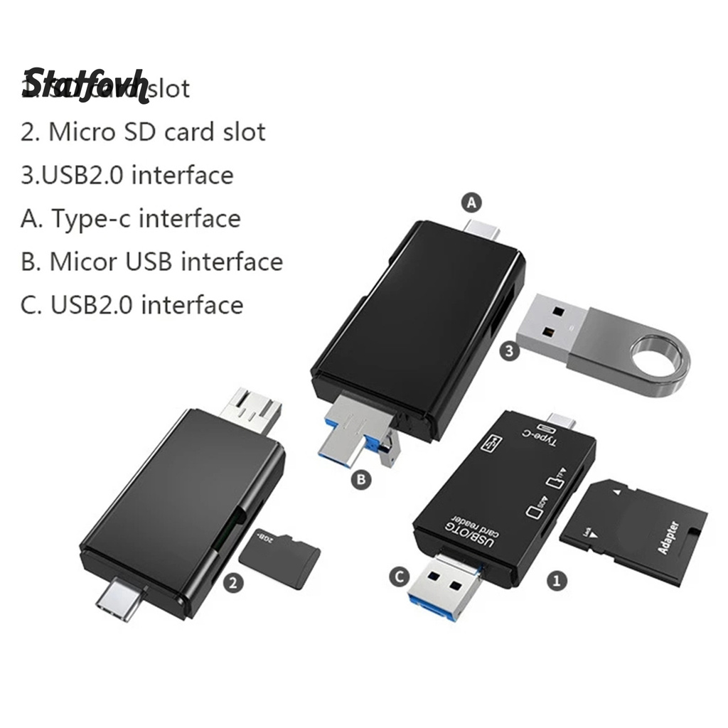 Đầu Đọc Thẻ Nhớ Usb 2.0 Type-C Micro-Sd Tf 3 Trong 1 Đa Năng | BigBuy360 - bigbuy360.vn