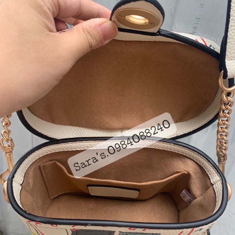 Sẵn - sale❗Túi Coach trống X Jean hoạ tiết thêu xinh C5655