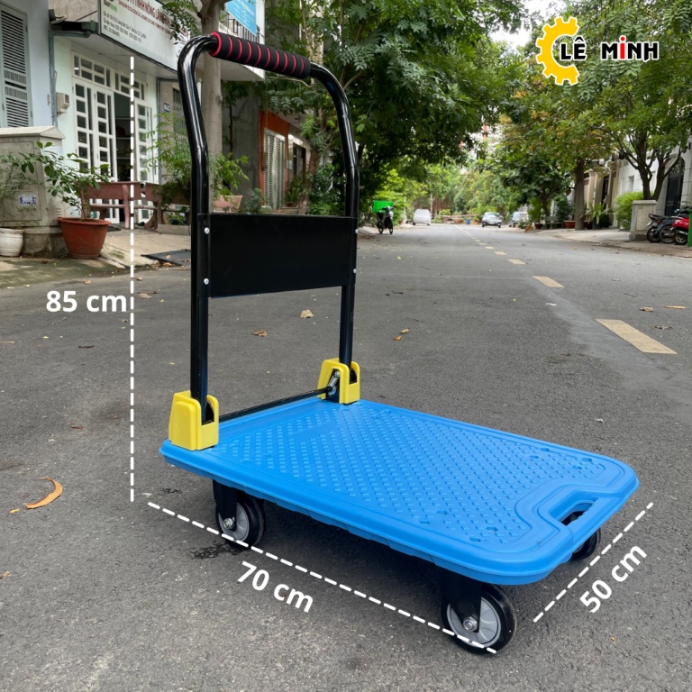 [FreeShip- Cải Tiến Mới] Xe Kéo Hàng 4 Bánh , Xe Đẩy Hàng 4 Bánh Giá Rẻ - 150kg Tay Đẩy Gấp Gọn