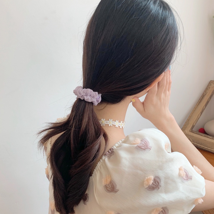 Dây Buộc Tóc Cao Su Màu Sắc Ngọt Ngào Phong Cách Hàn Quốc