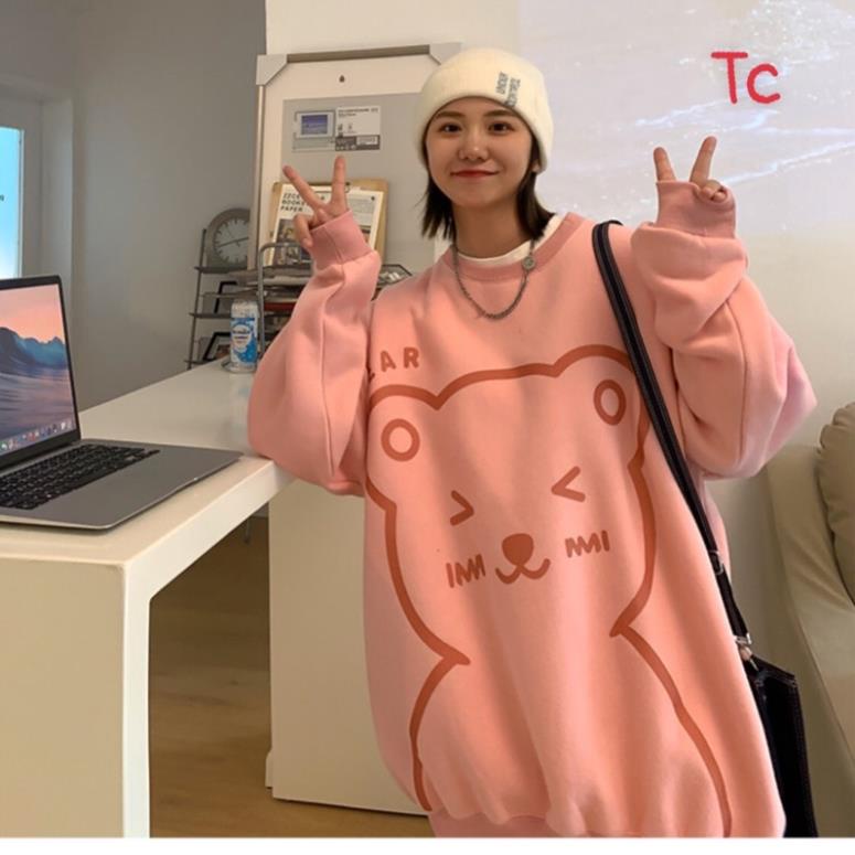Áo nỉ dài tay Sweater gấu to TC