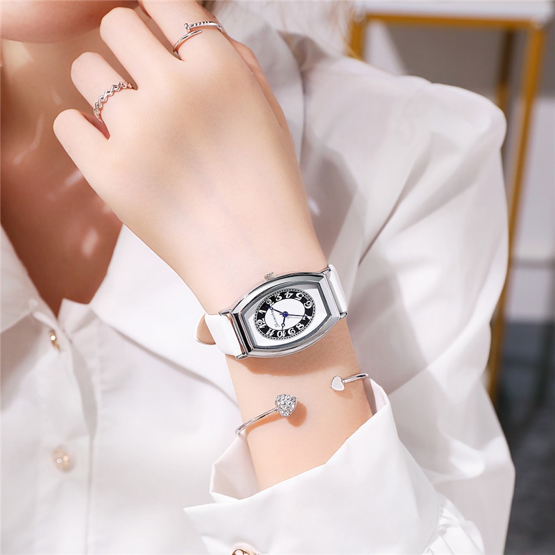 Đồng Hồ Đeo Tay Tonneau Dây Da Thời Trang Cho Nữ