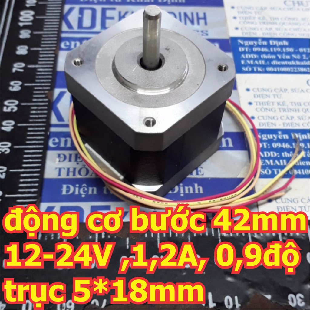 động cơ bước 42mm 12-24V ,1,2A, 0,9độ trục 5*18mm kde2620