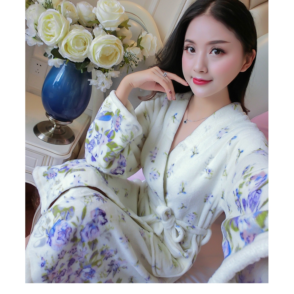 Áo Choàng Tắm Dài Tay Bằng Lông Cừu Thời Trang Dành Cho Nữ | BigBuy360 - bigbuy360.vn