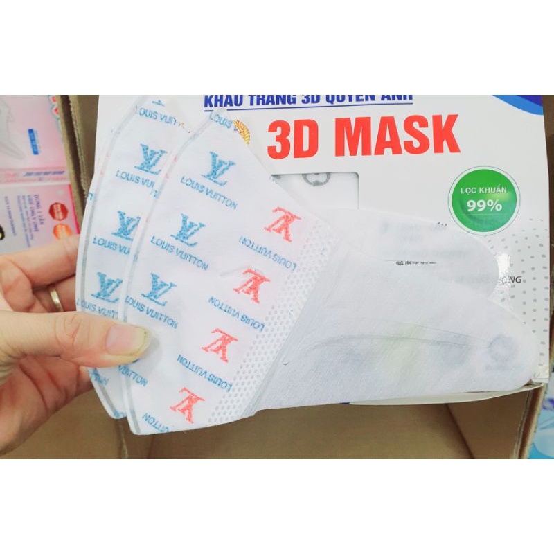 Hộp 50 Chiếc Khẩu trang y tế 3D Mask LV xanh đỏ