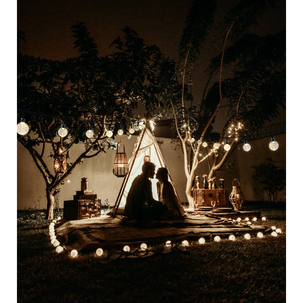 Dây Đèn LED Trang Trí Hình Cầu Pha Lê 8 Chế Độ 5M/7M/12M