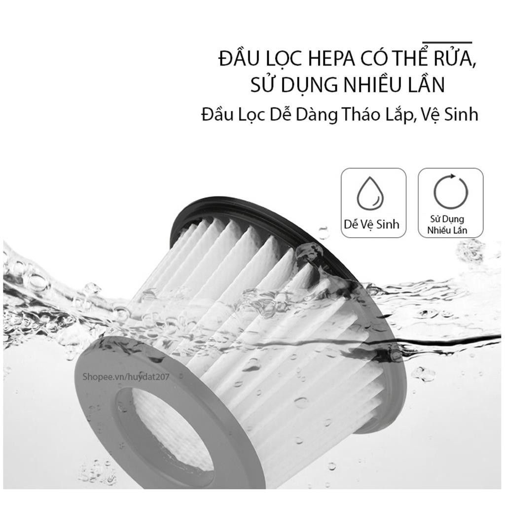 Máy Hút Bụi Xe Ô Tô  Cầm Tay Mini, Tích Điện Nhỏ Gọn Không Dây 2 Trong 1