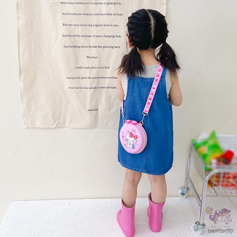 Túi Đeo Chéo Ngực In Họa Tiết Hoạt Hình Kiểu Hàn Quốc Dễ Thương Cho Bé