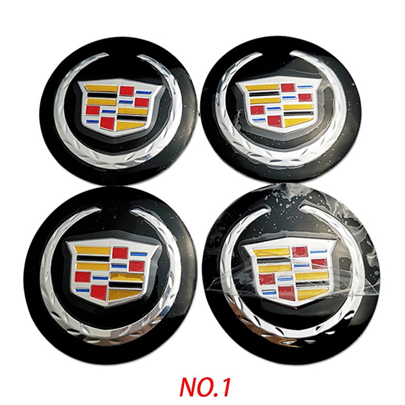 Set 4 Miếng Dán Trang Trí Trục Bánh Xe Ô Tô Cadillac Route Us 66