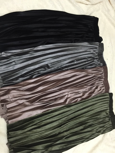 [Free SHIP]Chân váy xếp ly dáng dài sang trọng