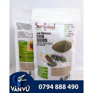 Hạt Chia Trắng Sunfood Hữu Cơ Mỹ 454g Cao Cấp
