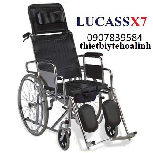 Xe lăn đa năng Lucass X-7 có bô vệ sinh, ngã nằm, chống lật SHIP NHANH 30P