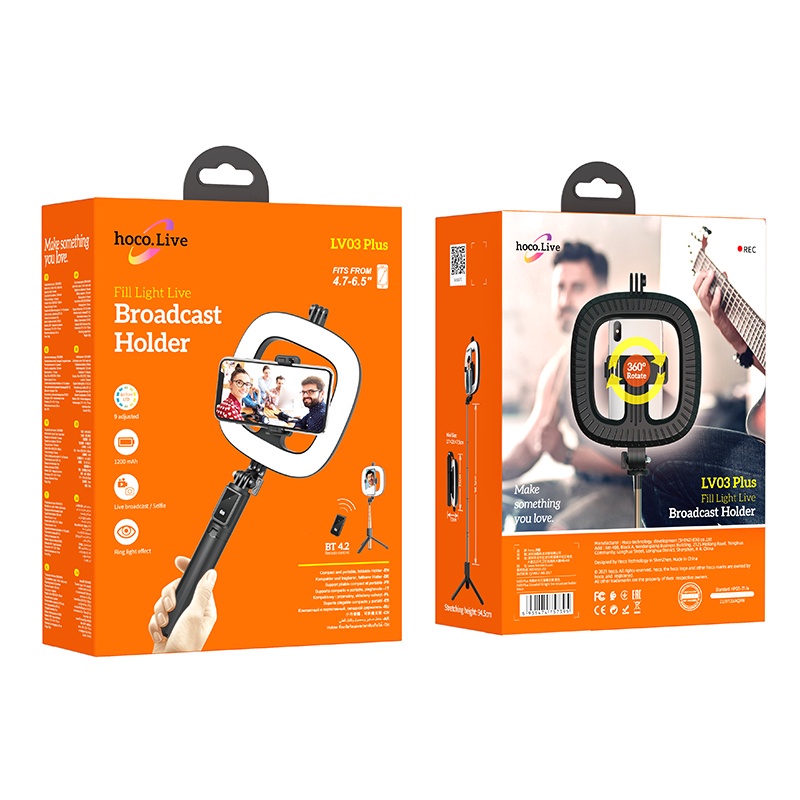 Vòng Đèn Led HOCO LV03 Plus Kèm Giá Đỡ 3 Chân Cho Chụp Ảnh Selfie