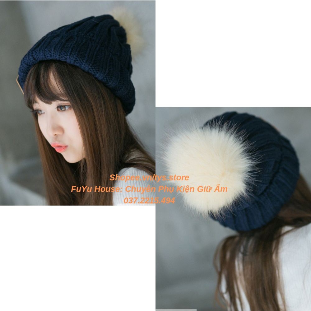 Mũ len nữ Moschino Hàn Quốc Vintage nhiều màu xinh xắn - FuYu House