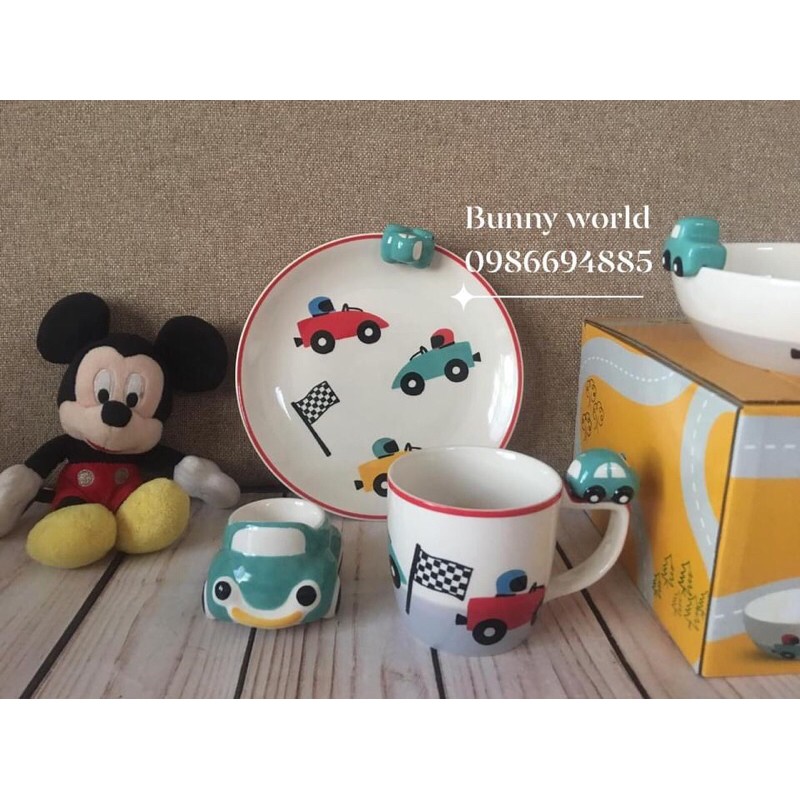 Set bát ăn hình ô tô ngộ nghĩnh cho bé yêu - hàng nhập khẩu cao cấp