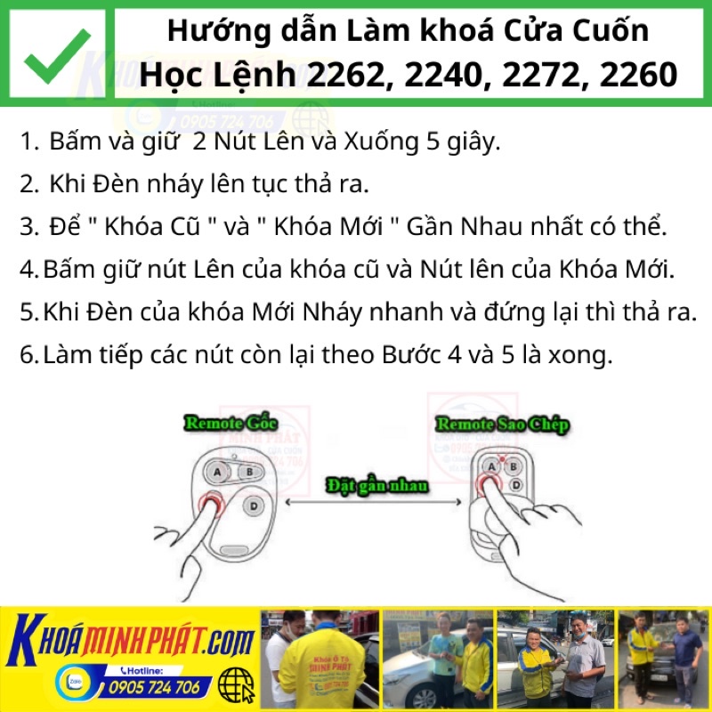 Chìa Khoá Điều khiển cửa cuốn sóng 310mhz