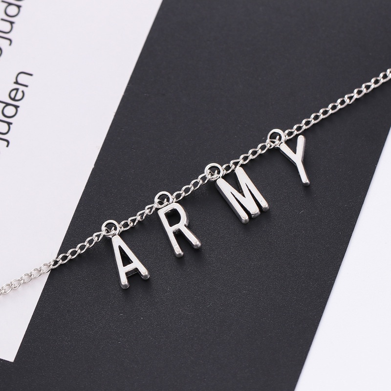 Vòng cổ Thép Không Gỉ Mặt Chữ ARMY Thời Trang