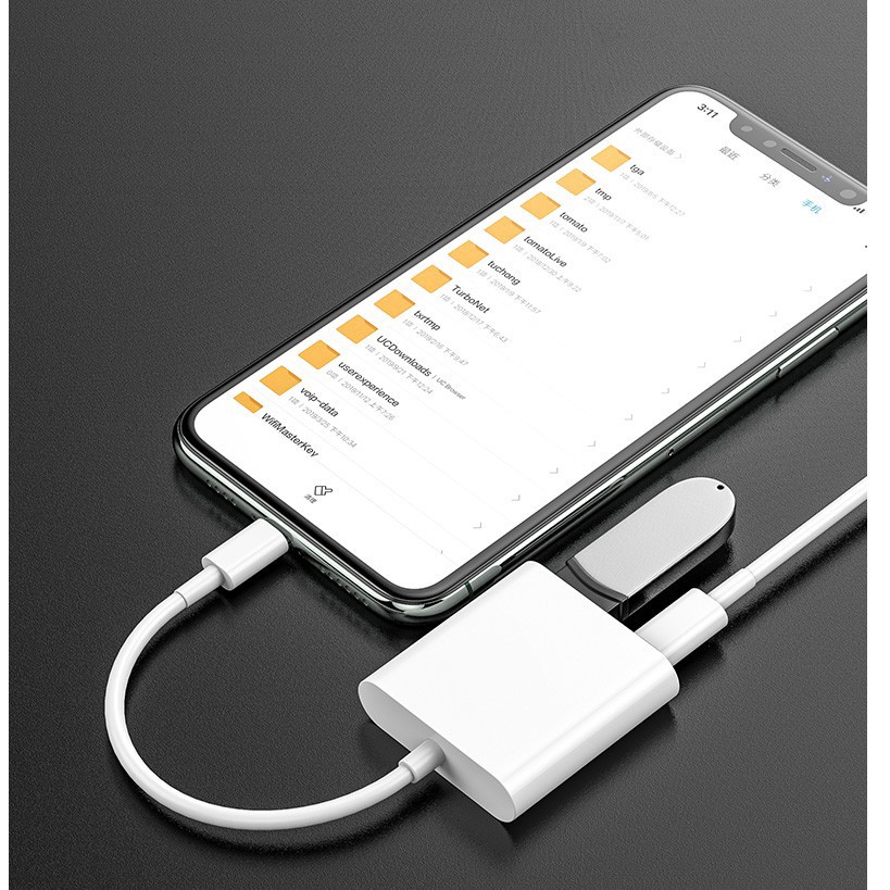 Dây cáp OTG chuyển đổi Lightning sang USB DGT dành cho iPad iPhone máy ảnh bàn phím tính