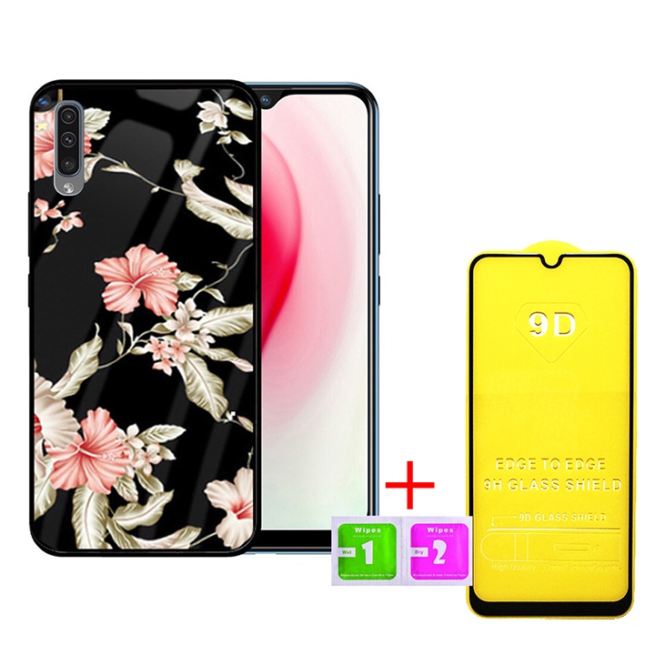 &quot;Combo 1 ốp lưng Samsung A50 + 1 Cường Lực&quot; Mặt kính 3D sang trọng_Không Nhòe, Không Phai Hình ( Tim shop )