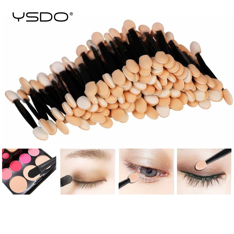 Set 50 Cọ Trang Điểm Mắt Hai Đầu Bọt Biển Sử Dụng Một Lần Tiện Lợi