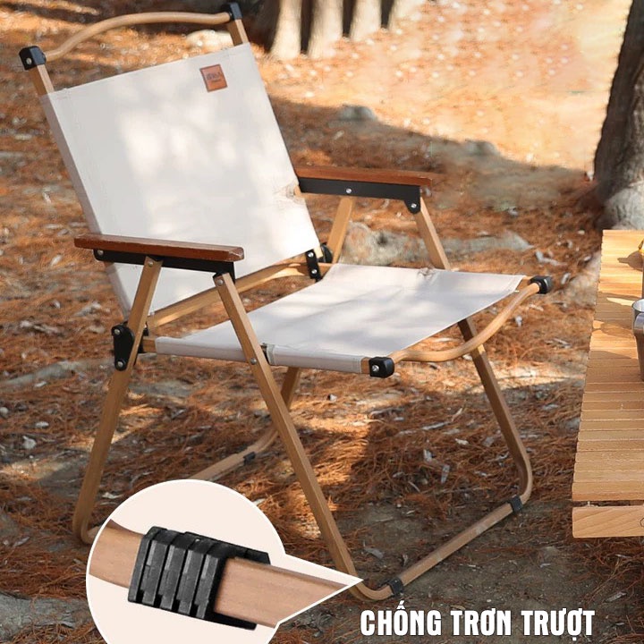Bàn ghế dã ngoại gấp gọn hợp kim nhôm vân gỗ cao cấp chính hãng Cát Á, chắc chắn, độ bền cao