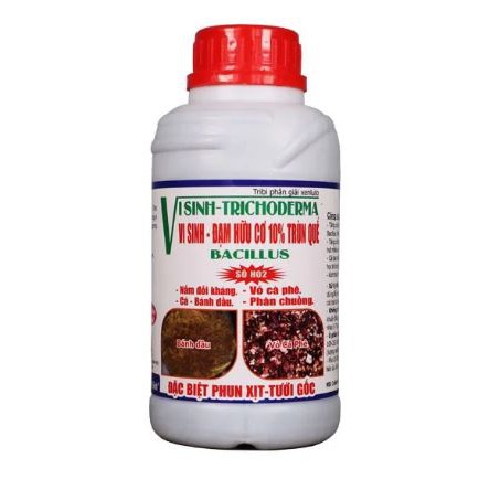 TRICHODERMA BACILLUS chai 500ml - Vi sinh đạm hữu cơ 10% trùn quế 900