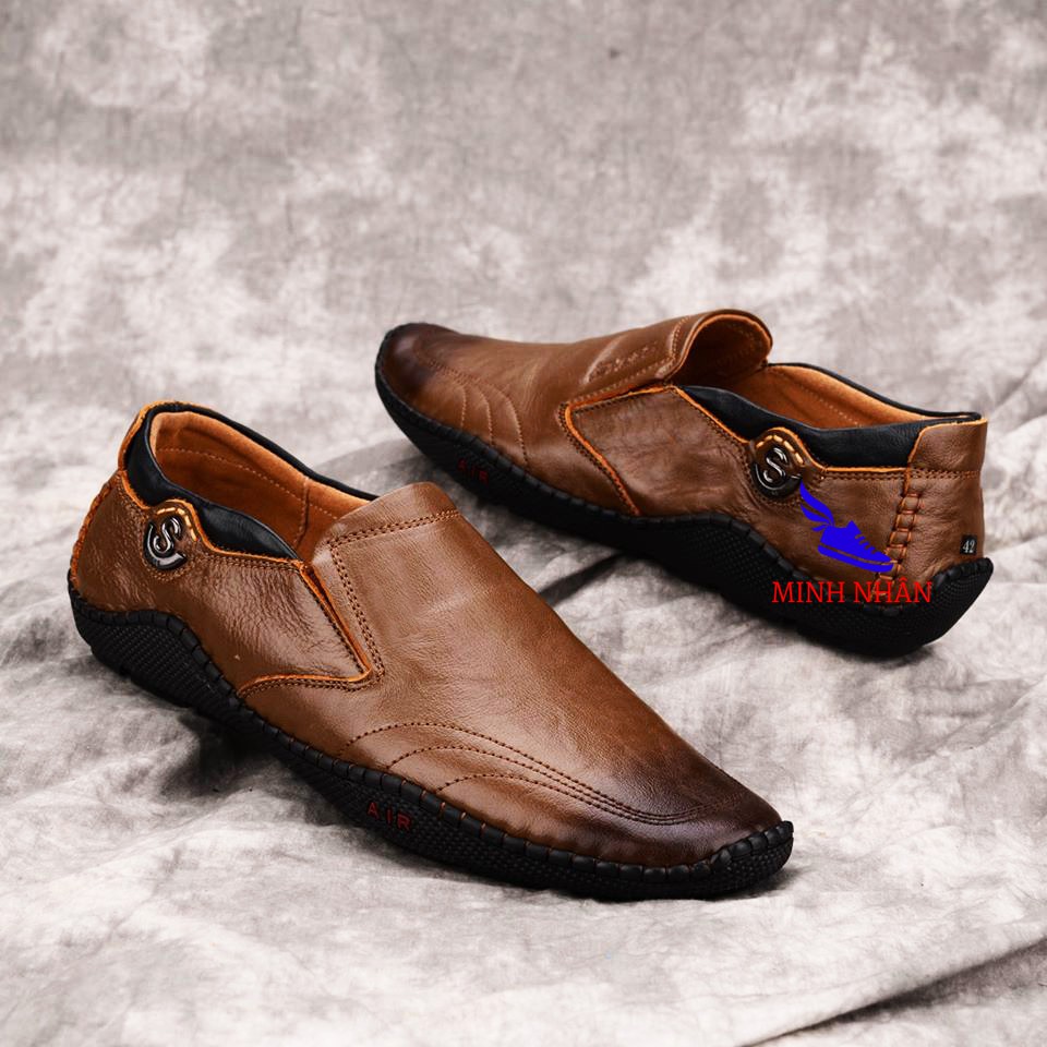 Giày lười nam da bò Giày công sở nam Giày nam cho lái xe ô tô Giày slip on nam giày đế bệt đẹp độc đáo hàng hiệu S-2