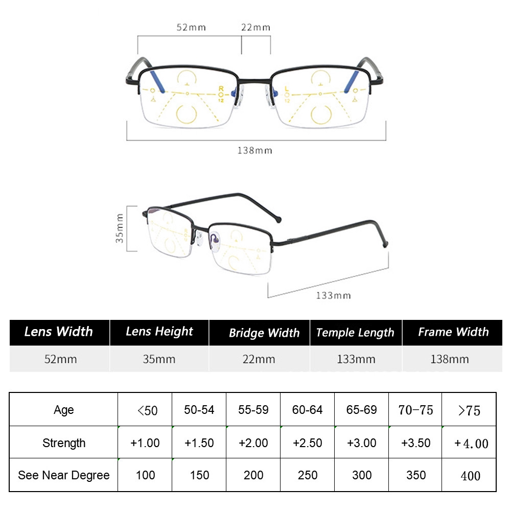 Kính đọc sách gọng kim loại cao cấp thời trang cho nam và nữ