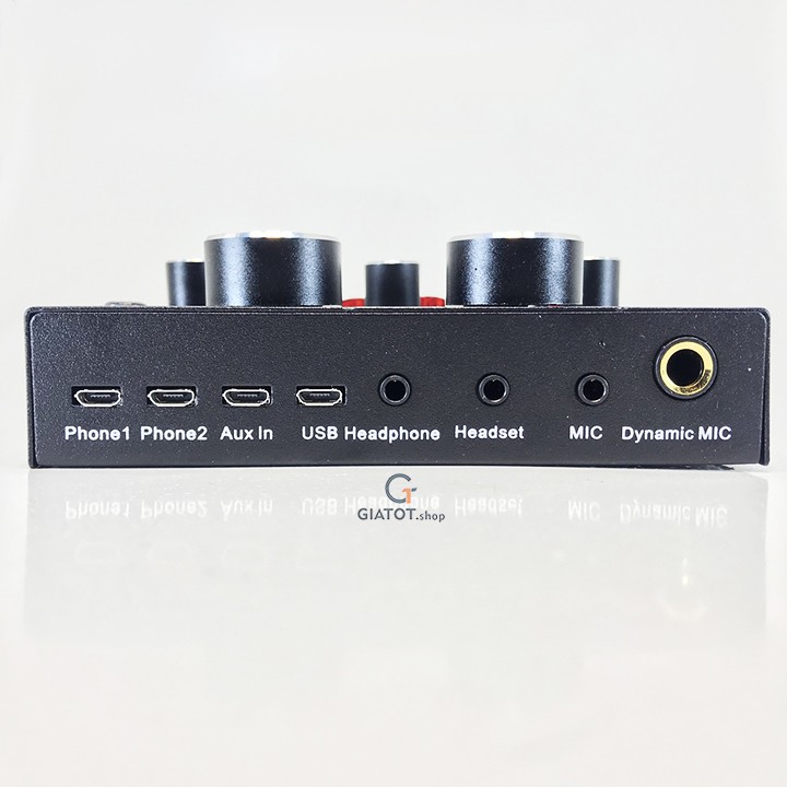 Sound card V8 cao cấp có kết nối không dây bluetooth dành cho míc thu âm