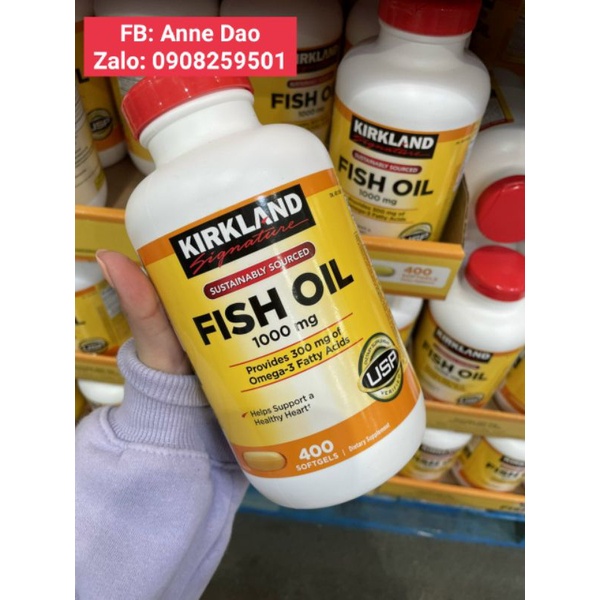 Viên uống Dầu cá Kirkland 1000mg 400 viên của Mỹ