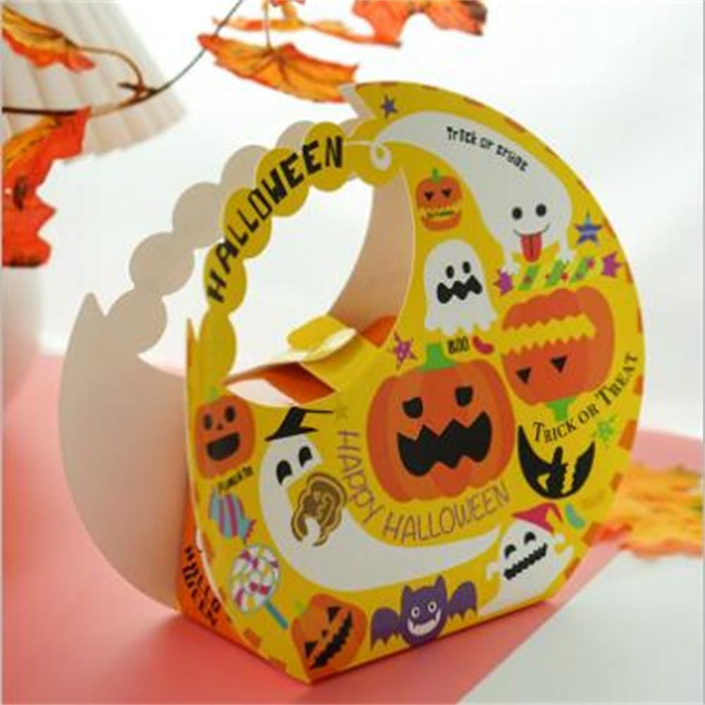 ROW Gifts Packaging Halloween Gift Boxes Party Decor Pumpkin Printed Favours Sweet Biscuit Candy Gift For Friend Cookie Box Halloween Party Home Ghost Pattern/Multicolor