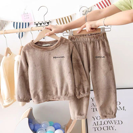 Đồ Ngủ Dài Tay Vải Dày Ấm Áp Xinh Xắn Cho Bé