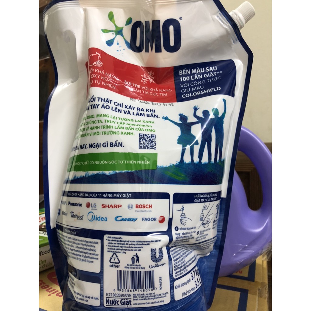 TÚI NƯỚC GIẶT OMO MATIC CỬA TRƯỚC BỀN ĐẸP 3.7KG