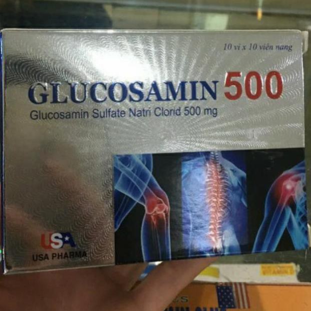 GLUCOSAMIN 500mg  Giúp xương chắc khớp khỏe, ngăn ngừa thoái hóa khớp, tái tạo mô sụn viên