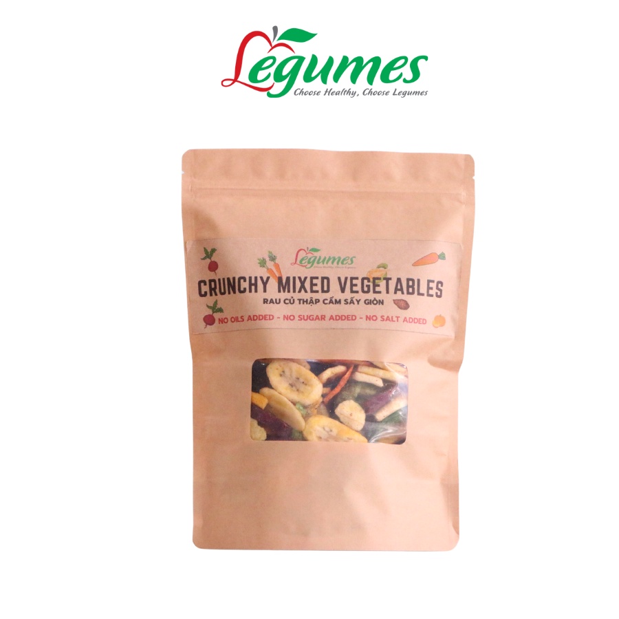 Thập cẩm rau củ sấy giòn nguyên miếng không đường, thích hợp ăn kiêng, ăn vặt mẹ bầu, trẻ em - Mixed Vegetables