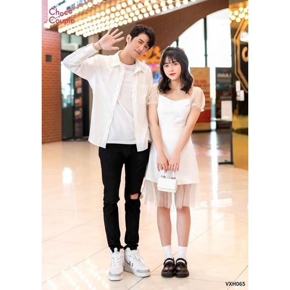Set áo váy đôi, đồ đôi nam nữ màu trắng chụp ảnh cưới