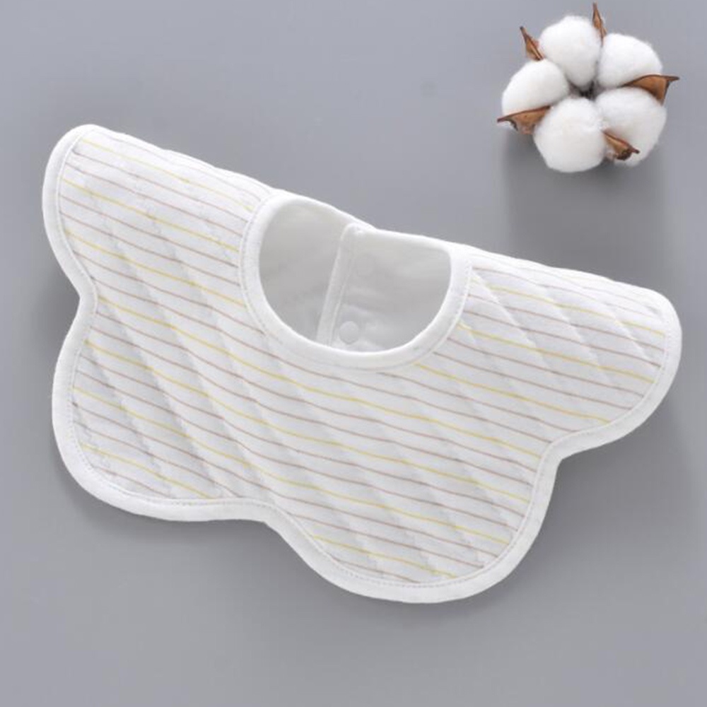 Yếm Ăn Cotton Cổ Tròn Chống Thấm Nước Thoáng Khí Có Thể Xoay Được Cho Bé