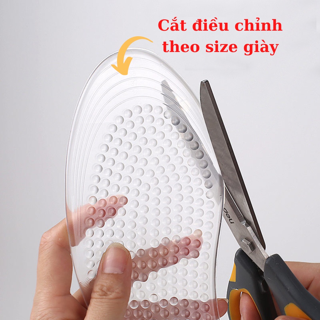 Lót giày silicon unisex cao cấp. Lót đệm giày giảm đau chân, có gai massage chân, đàn hồi tốt