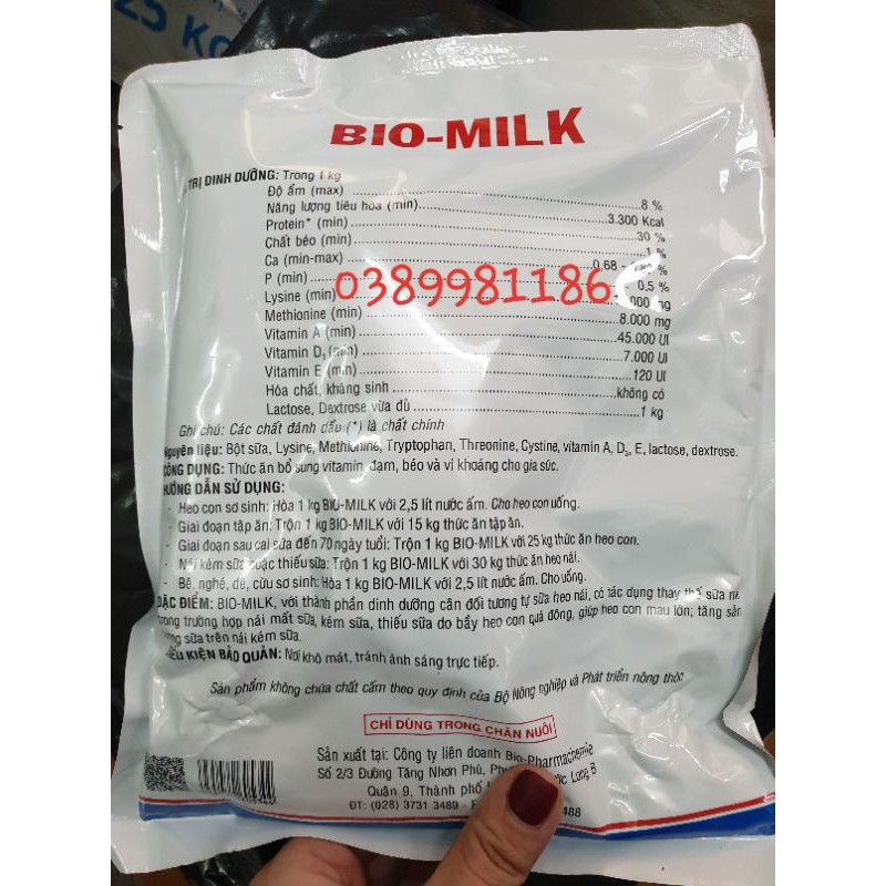 BIO Milk 1 Kg- Sữa Cao cấp chuyên dùng cho heo con và heo nái